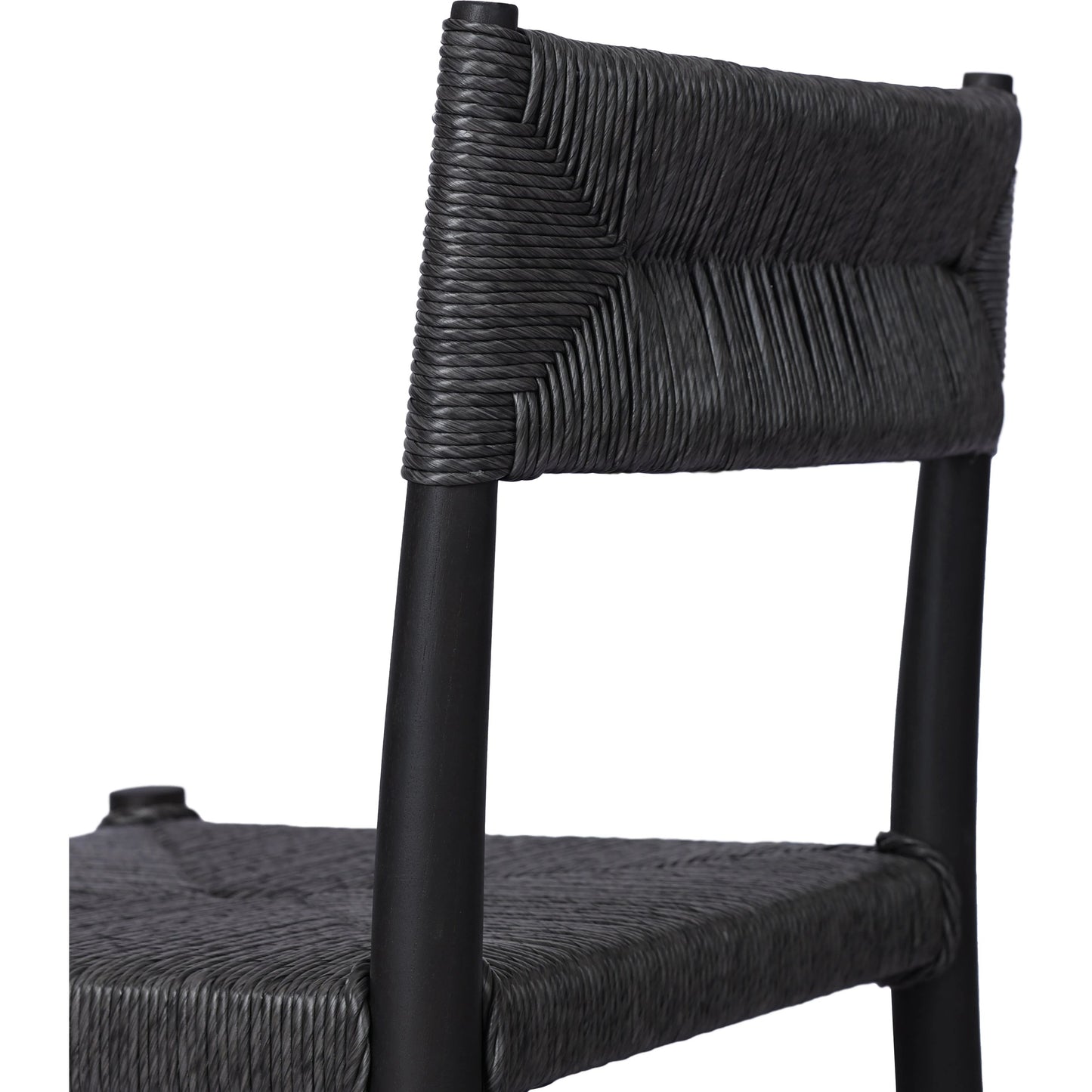 031 SI-2092620 | Closeup | Lomas Outdoor Dining Chair by Four Hands. Made from solid teak, 100% polyethylene in a cottage & farmhouse style.