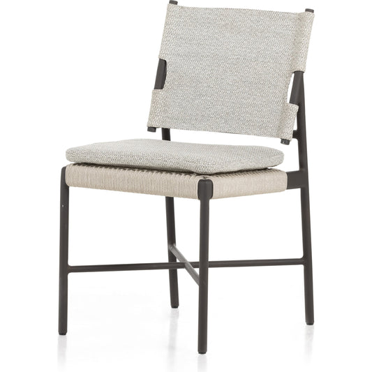 Miller Outdoor Dining Chair by Four Hands. Made from 100% olefin, aluminum, 100% polypropylene in a coastal style.