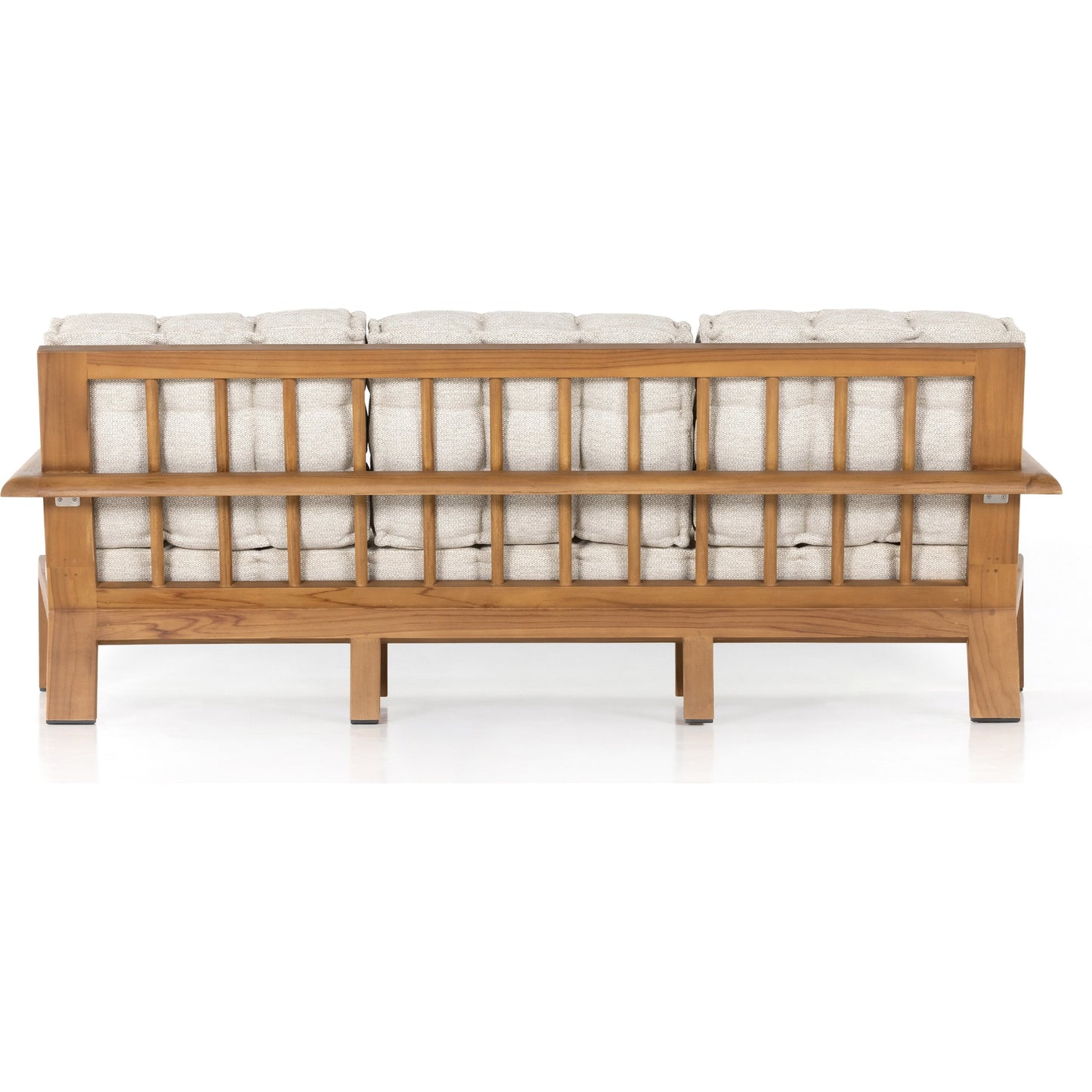 010 SI-1799392 | Additional Silo | Beck Outdoor Sofa by Four Hands in faye sand and natural teak. Made from 100% olefin, solid fsc®-certified teak, 91% polyurethane foam pad, 9% polyester fiber batting in a modern style.