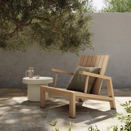 Dorsey Outdoor Chair by Four Hands in washed brown-fsc. Made from solid fsc®-certified teak in a traditional style.