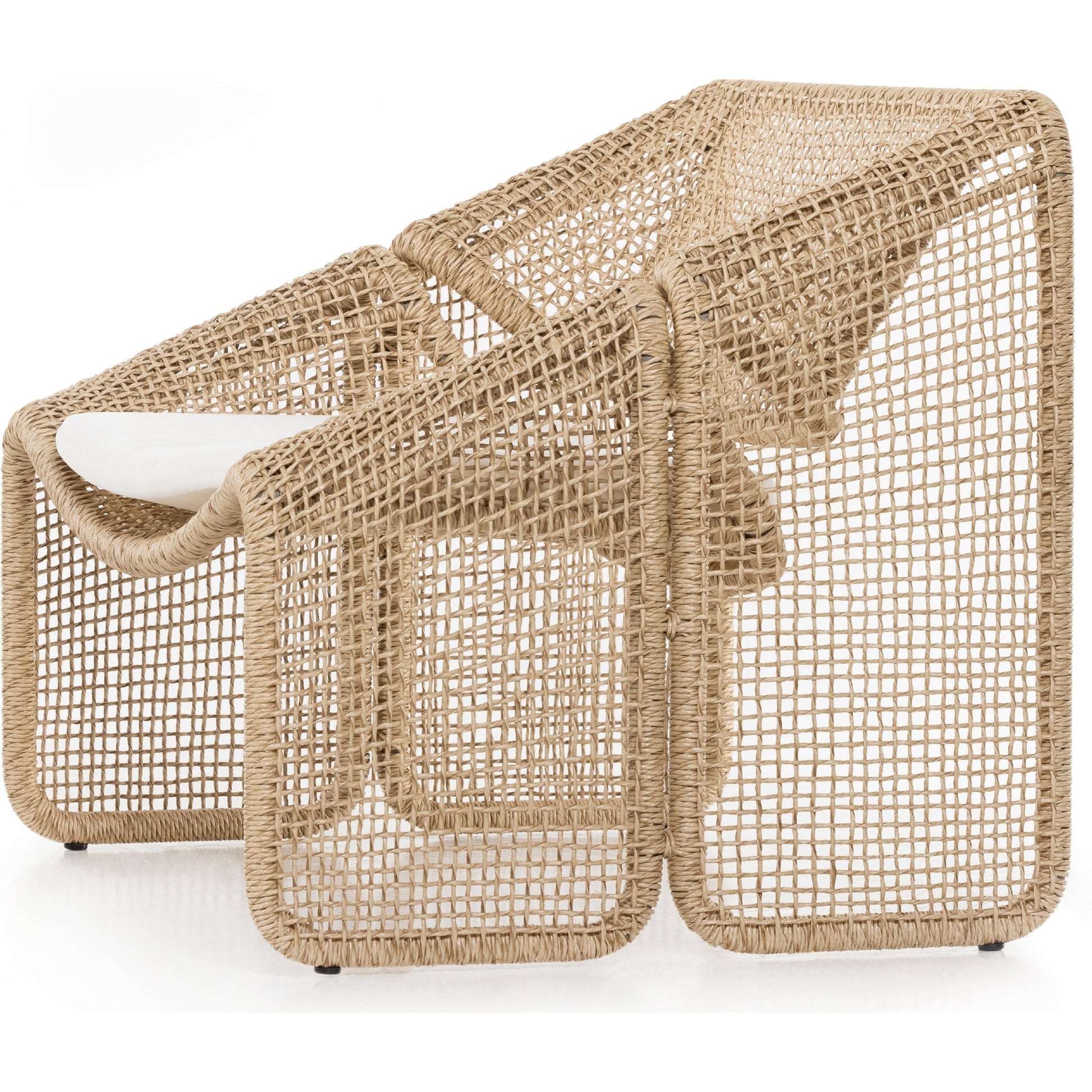 Selma Outdoor Chair by Four Hands. Made from 100% olefin, 100% polyethylene, 91% polyurethane foam pad, 9% polyester fiber batting in a coastal style.