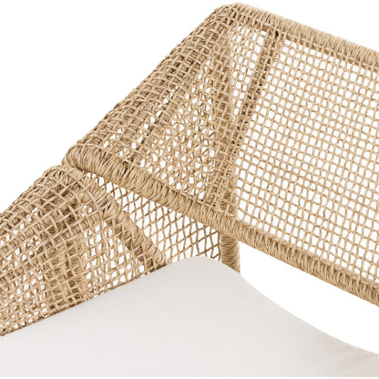 Selma Outdoor Chair by Four Hands. Made from 100% olefin, 100% polyethylene, 91% polyurethane foam pad, 9% polyester fiber batting in a coastal style.
