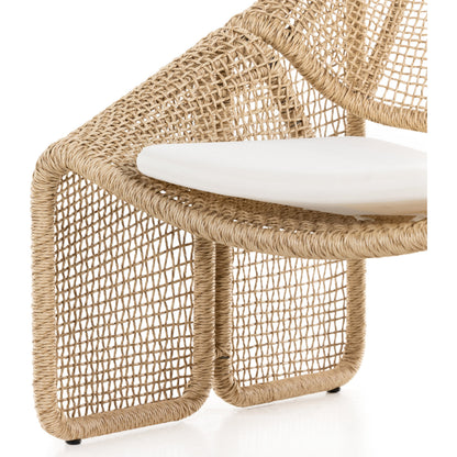 Selma Outdoor Chair by Four Hands. Made from 100% olefin, 100% polyethylene, 91% polyurethane foam pad, 9% polyester fiber batting in a coastal style.