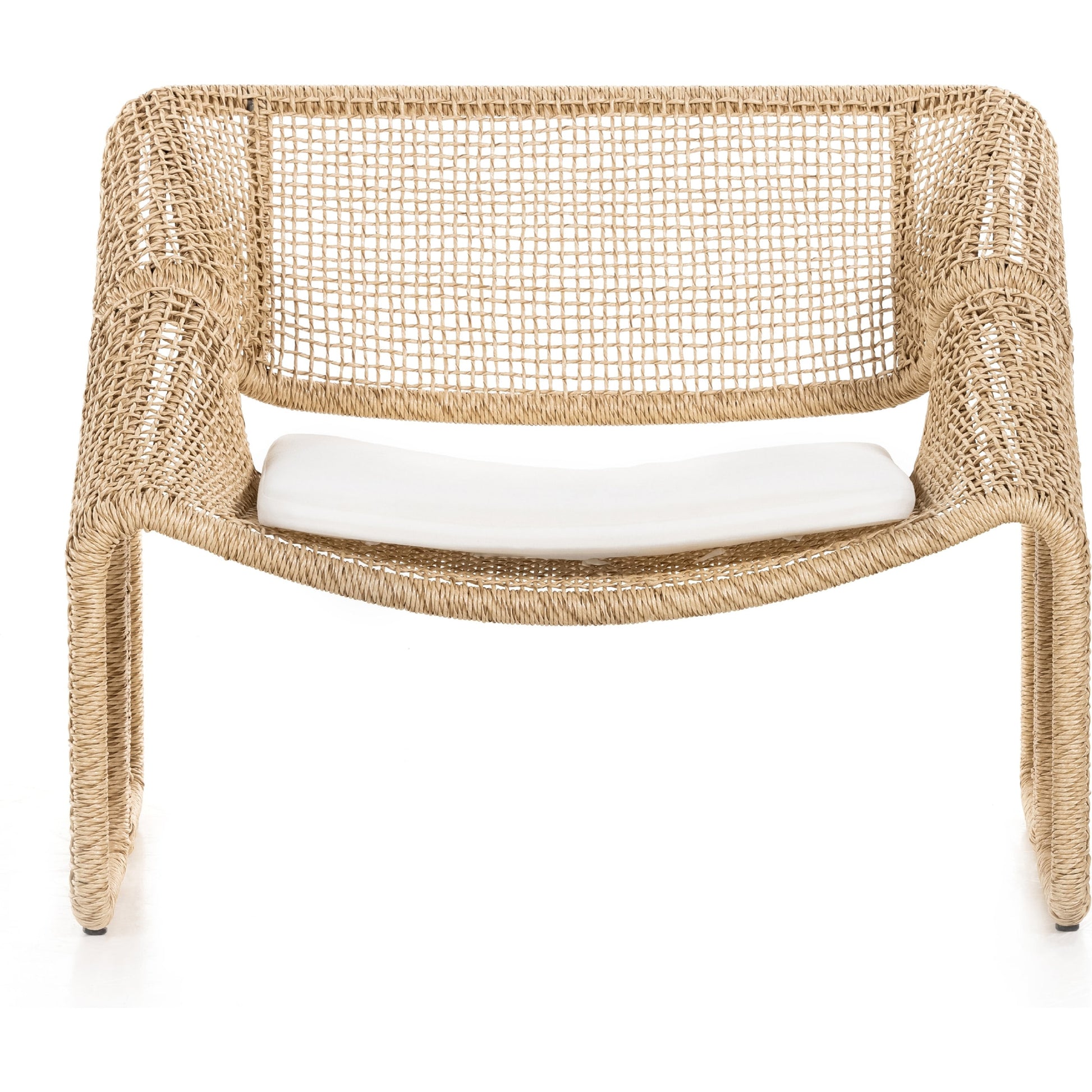 Selma Outdoor Chair by Four Hands. Made from 100% olefin, 100% polyethylene, 91% polyurethane foam pad, 9% polyester fiber batting in a coastal style.
