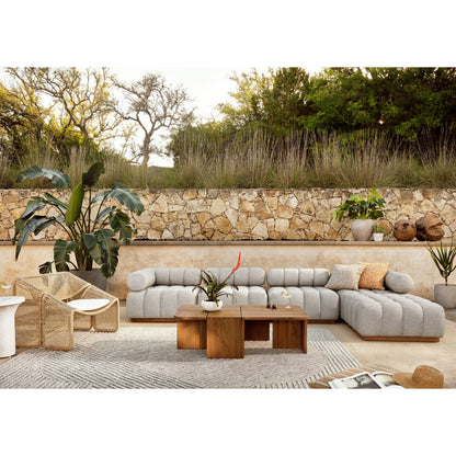 Selma Outdoor Chair by Four Hands. Made from 100% olefin, 100% polyethylene, 91% polyurethane foam pad, 9% polyester fiber batting in a coastal style.