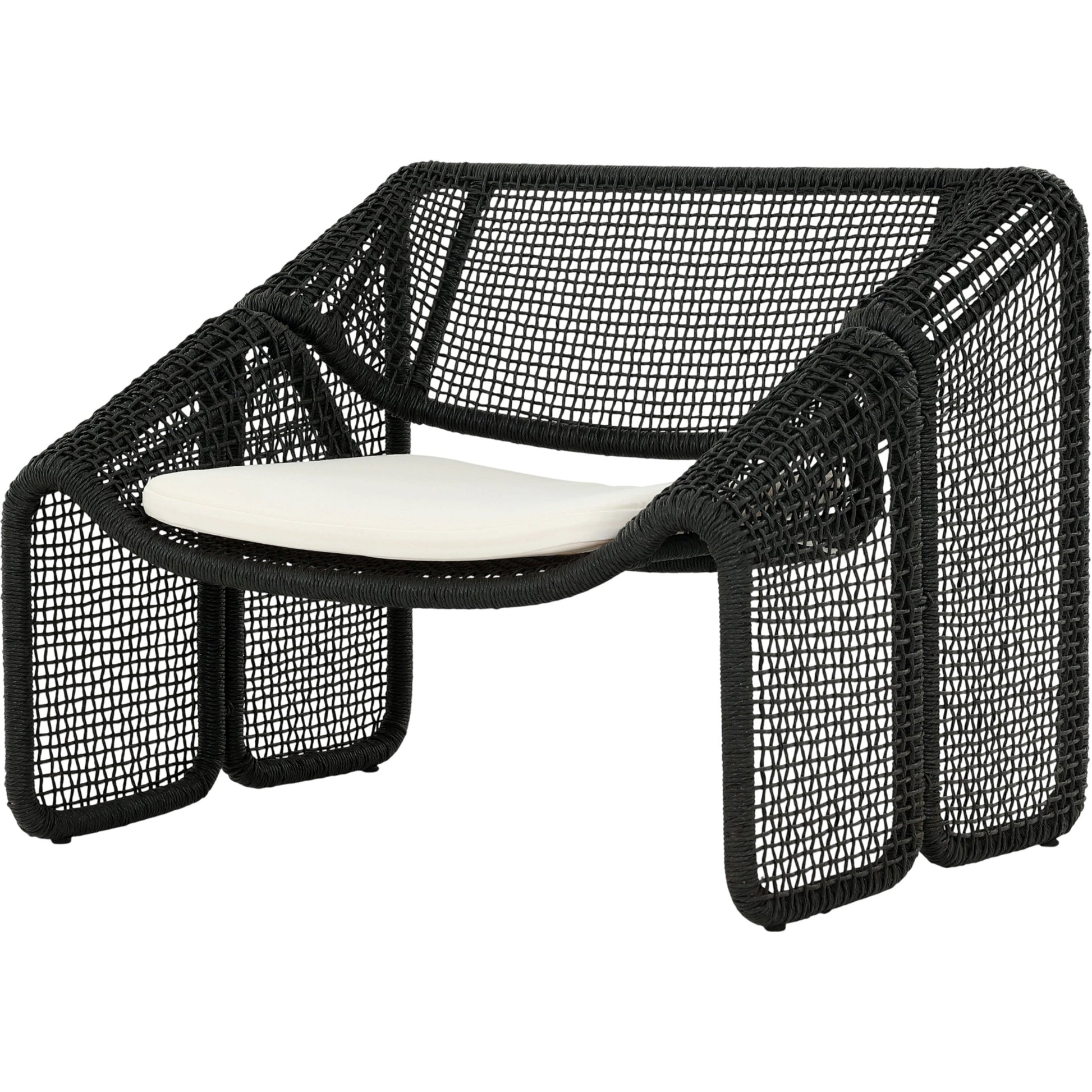 Selma Outdoor Chair by Four Hands. Made from 100% olefin, 100% polyethylene, 91% polyurethane foam pad, 9% polyester fiber batting in a coastal style.