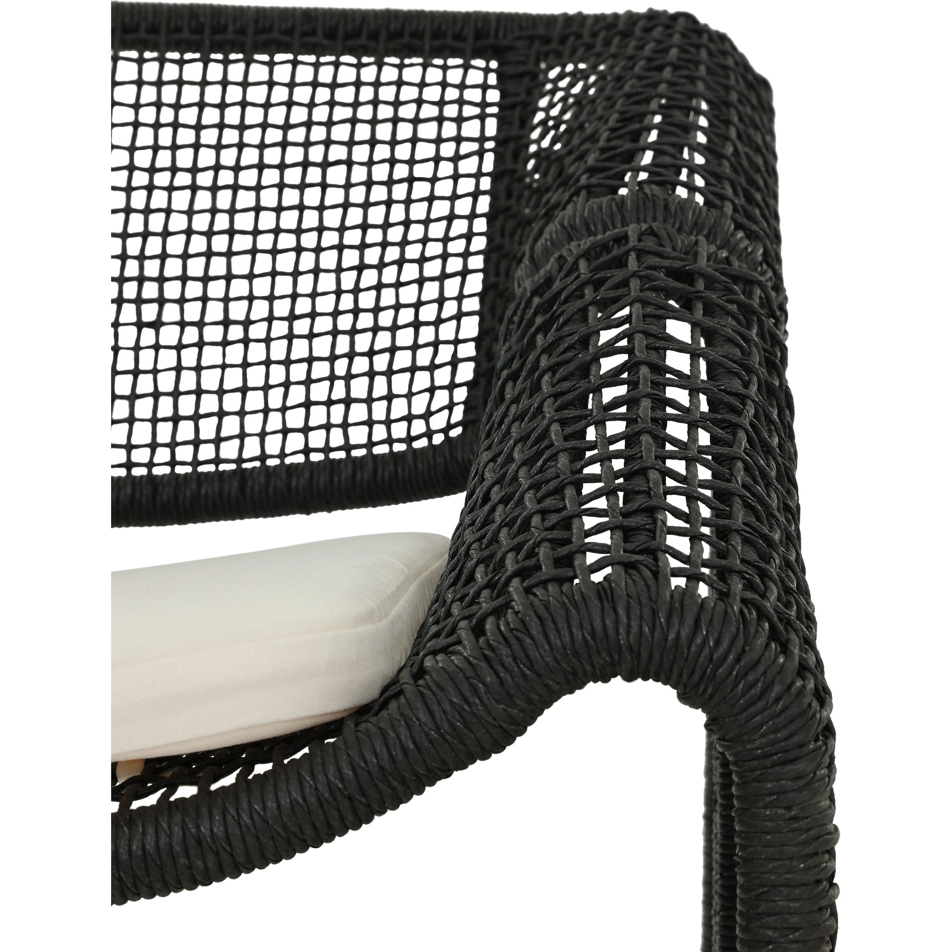 Selma Outdoor Chair by Four Hands. Made from 100% olefin, 100% polyethylene, 91% polyurethane foam pad, 9% polyester fiber batting in a coastal style.