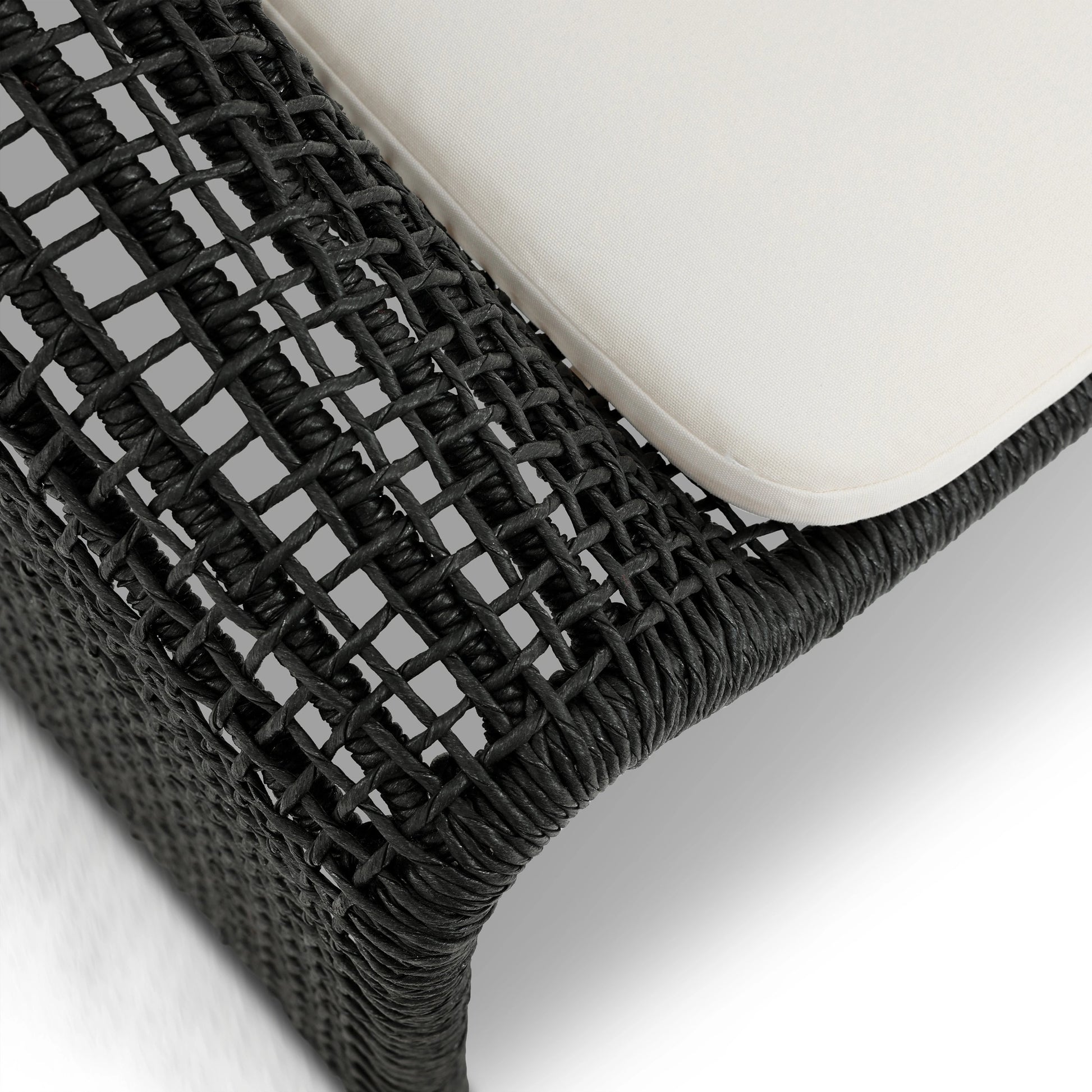 Selma Outdoor Chair by Four Hands. Made from 100% olefin, 100% polyethylene, 91% polyurethane foam pad, 9% polyester fiber batting in a coastal style.