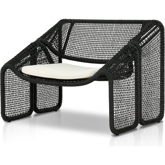 Selma Outdoor Chair by Four Hands. Made from 100% olefin, 100% polyethylene, 91% polyurethane foam pad, 9% polyester fiber batting in a coastal style.