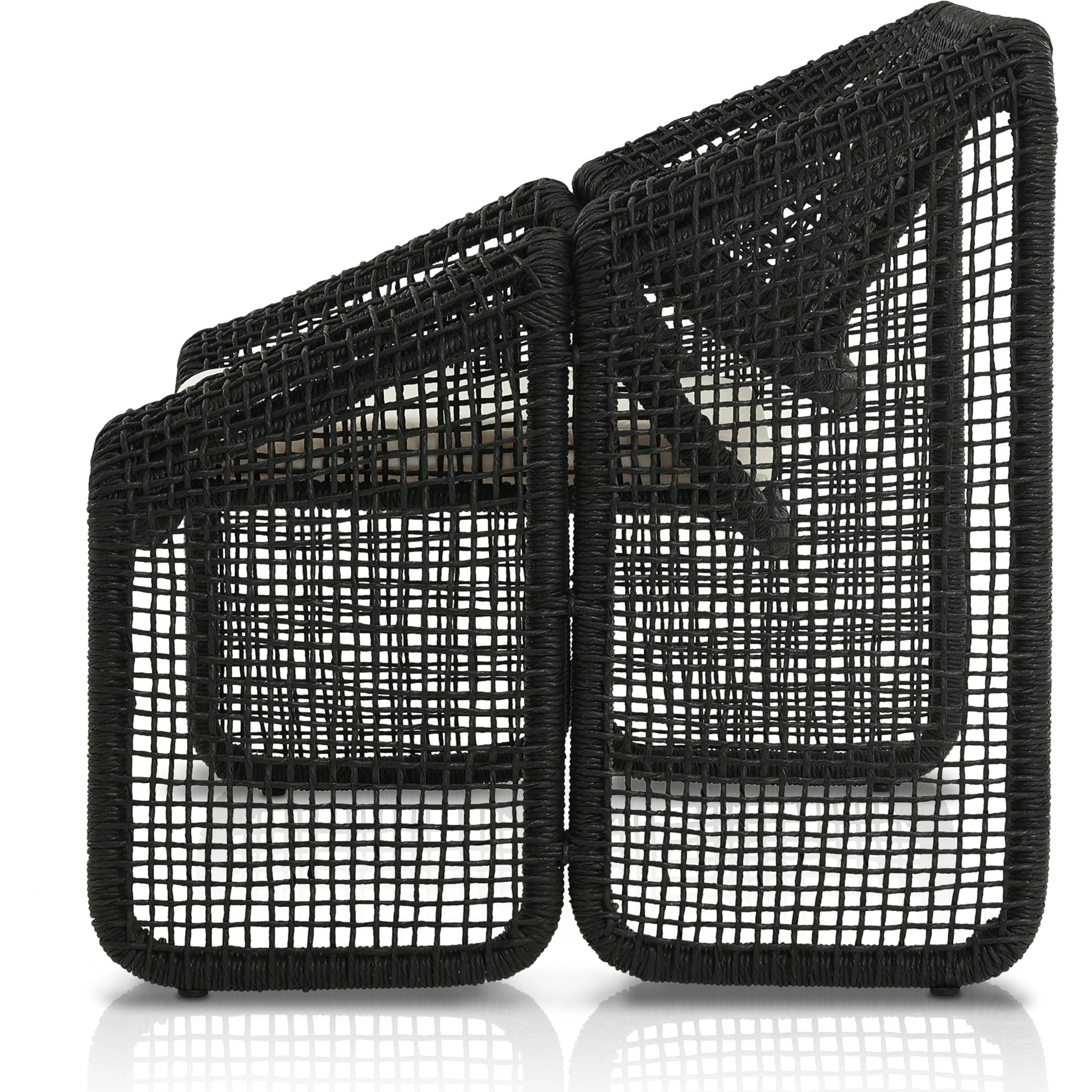 Selma Outdoor Chair by Four Hands. Made from 100% olefin, 100% polyethylene, 91% polyurethane foam pad, 9% polyester fiber batting in a coastal style.