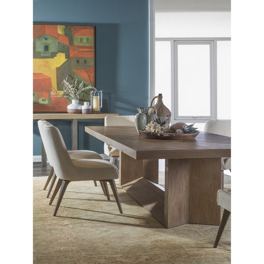 Liason Dining Table by Artistica Home in medium brown. Made from unique in a cottage & farmhouse style.