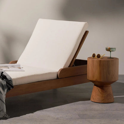 Jovie Outdoor End Table by Four Hands. Made from solid teak in a modern style.