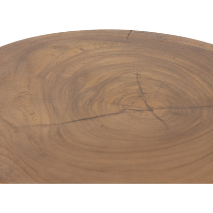 Jovie Outdoor End Table by Four Hands. Made from solid teak in a modern style.