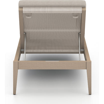 Sherwood Outdoor Chaise by Four Hands. Made from 100% olefin, solid fsc®-certified teak, 100% polypropylene in a coastal style.