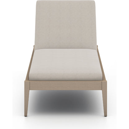 Sherwood Outdoor Chaise by Four Hands. Made from 100% olefin, solid fsc®-certified teak, 100% polypropylene in a coastal style.