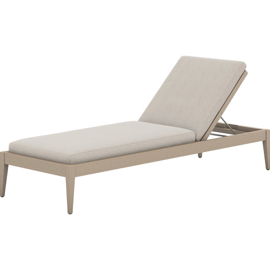 Sherwood Outdoor Chaise by Four Hands. Made from 100% olefin, solid fsc®-certified teak, 100% polypropylene in a coastal style.