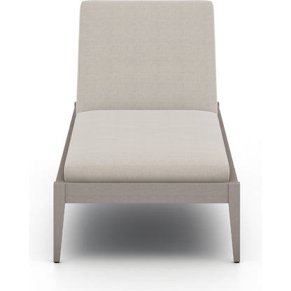 Sherwood Outdoor Chaise by Four Hands. Made from 100% olefin, solid fsc®-certified teak, 100% polypropylene in a coastal style.