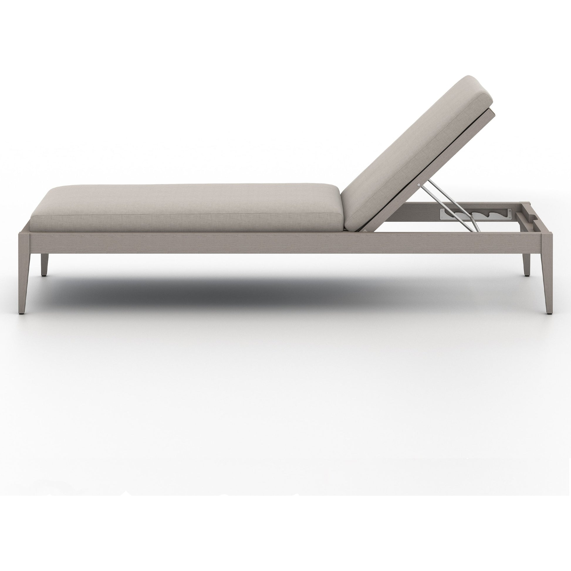 Sherwood Outdoor Chaise by Four Hands. Made from 100% olefin, solid fsc®-certified teak, 100% polypropylene in a coastal style.