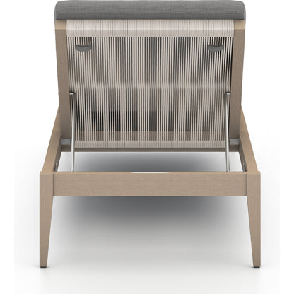 Sherwood Outdoor Chaise by Four Hands. Made from 100% olefin, solid fsc®-certified teak, 100% polypropylene in a coastal style.