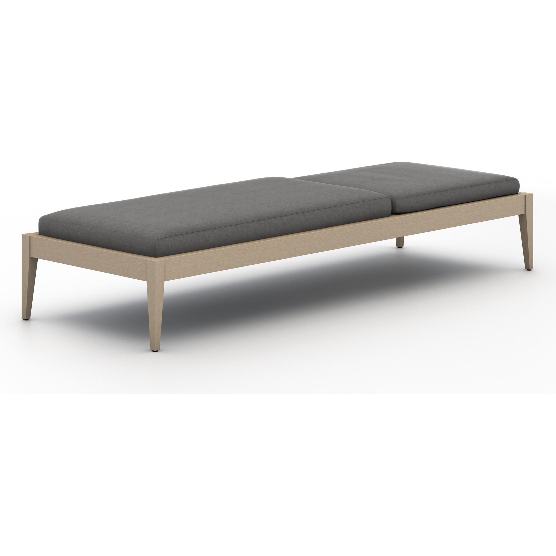 Sherwood Outdoor Chaise by Four Hands. Made from 100% olefin, solid fsc®-certified teak, 100% polypropylene in a coastal style.