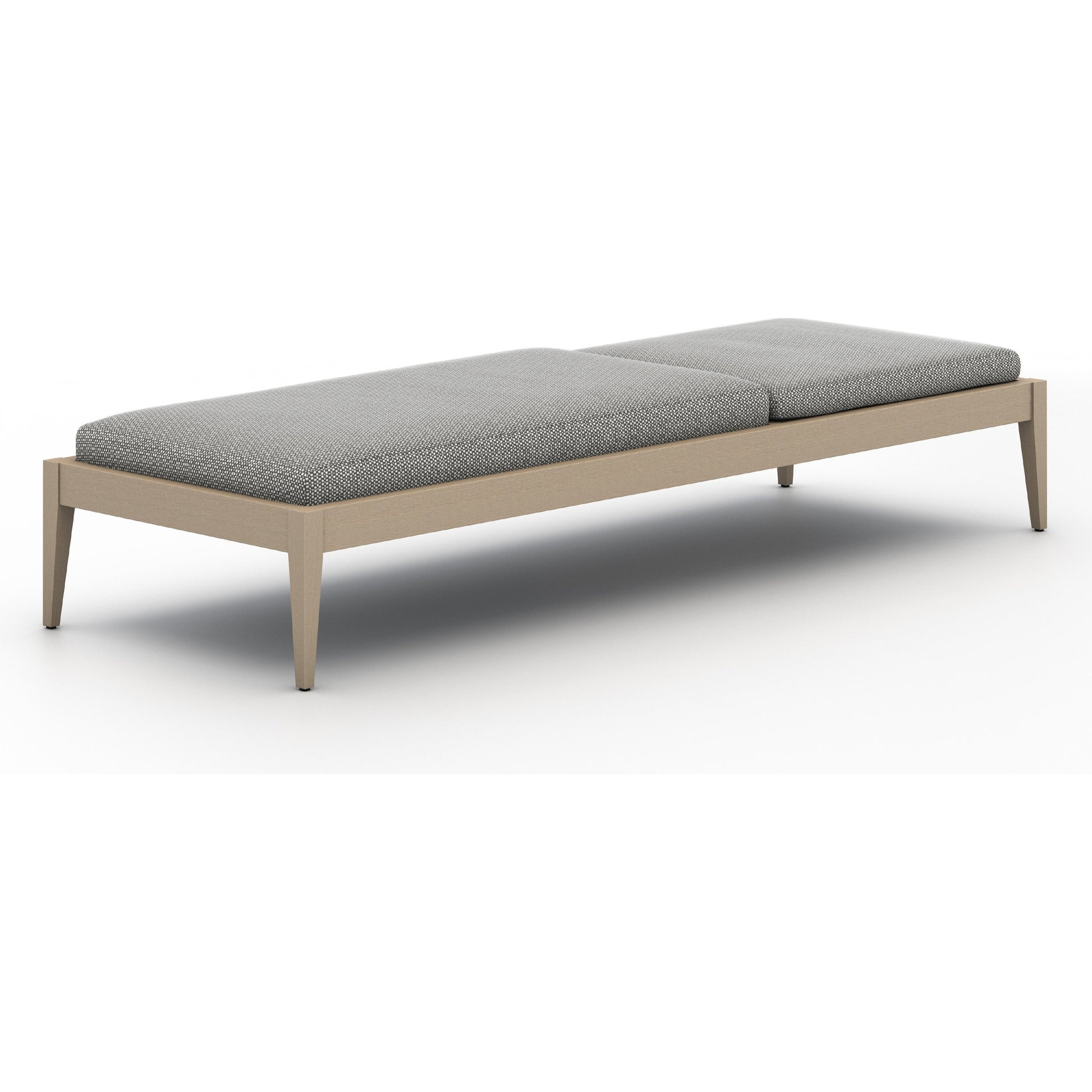 Sherwood Outdoor Chaise by Four Hands. Made from 100% olefin, solid fsc®-certified teak, 100% polypropylene in a coastal style.