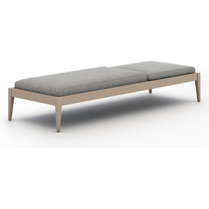 Sherwood Outdoor Chaise by Four Hands. Made from 100% olefin, solid fsc®-certified teak, 100% polypropylene in a coastal style.