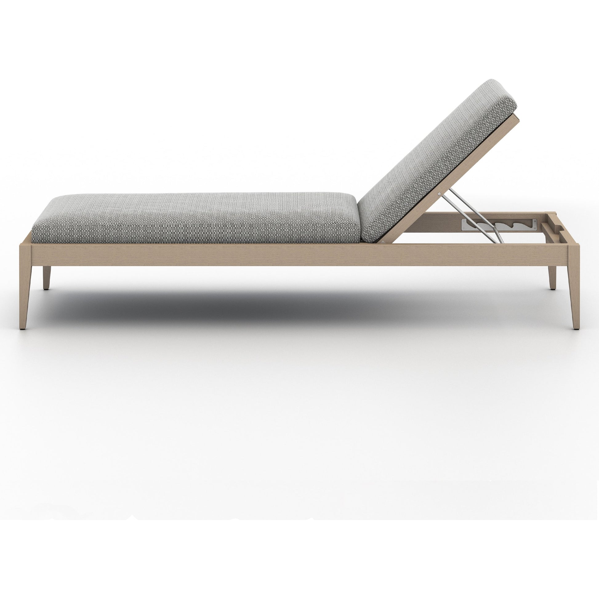 Sherwood Outdoor Chaise by Four Hands. Made from 100% olefin, solid fsc®-certified teak, 100% polypropylene in a coastal style.