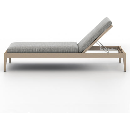 Sherwood Outdoor Chaise by Four Hands. Made from 100% olefin, solid fsc®-certified teak, 100% polypropylene in a coastal style.