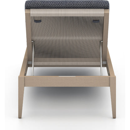 Sherwood Outdoor Chaise by Four Hands. Made from 100% olefin, solid fsc®-certified teak, 100% polypropylene in a coastal style.