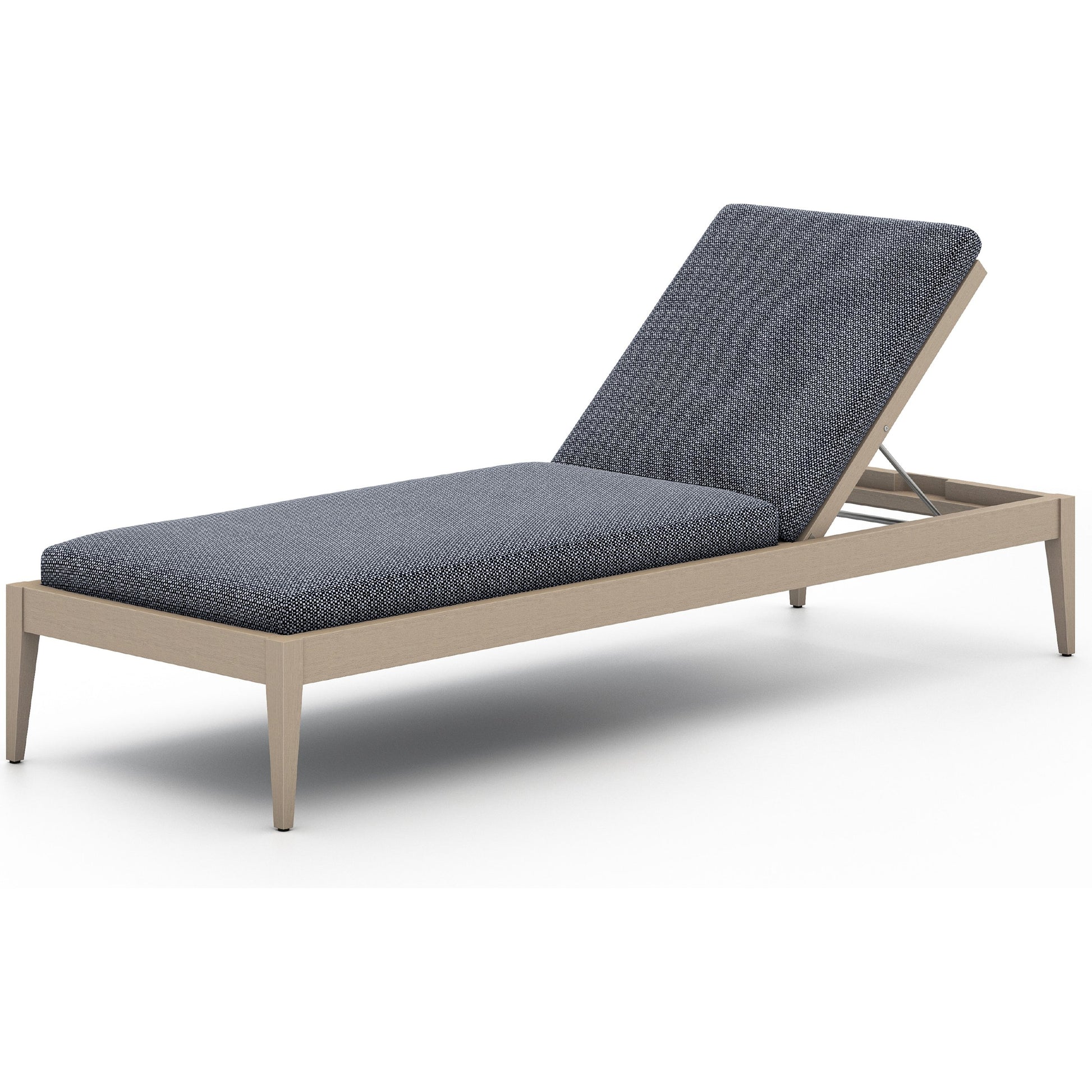 Sherwood Outdoor Chaise by Four Hands. Made from 100% olefin, solid fsc®-certified teak, 100% polypropylene in a coastal style.