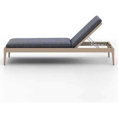 Sherwood Outdoor Chaise by Four Hands. Made from 100% olefin, solid fsc®-certified teak, 100% polypropylene in a coastal style.