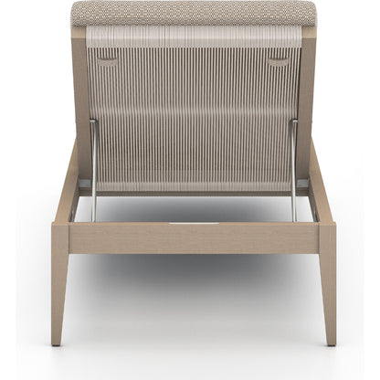 Sherwood Outdoor Chaise by Four Hands. Made from 100% olefin, solid fsc®-certified teak, 100% polypropylene in a coastal style.