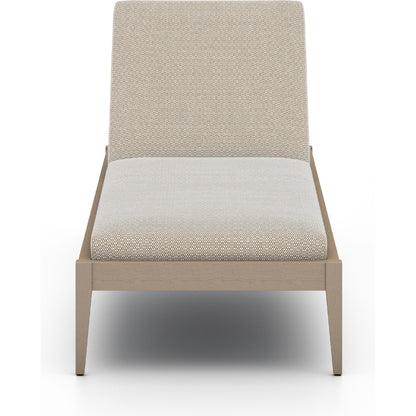 Sherwood Outdoor Chaise by Four Hands. Made from 100% olefin, solid fsc®-certified teak, 100% polypropylene in a coastal style.