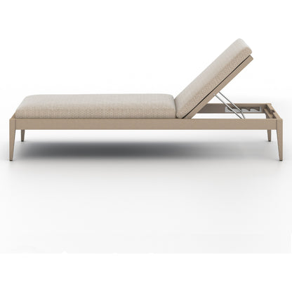 Sherwood Outdoor Chaise by Four Hands. Made from 100% olefin, solid fsc®-certified teak, 100% polypropylene in a coastal style.