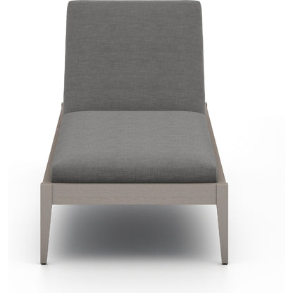 Sherwood Outdoor Chaise by Four Hands. Made from 100% olefin, solid fsc®-certified teak, 100% polypropylene in a coastal style.