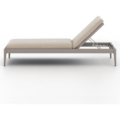 Sherwood Outdoor Chaise by Four Hands. Made from 100% olefin, solid fsc®-certified teak, 100% polypropylene in a coastal style.