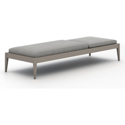 Sherwood Outdoor Chaise by Four Hands. Made from 100% olefin, solid fsc®-certified teak, 100% polypropylene in a coastal style.