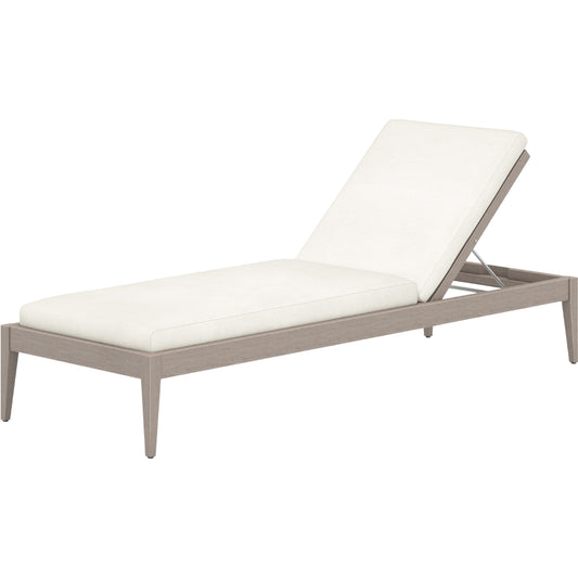 Sherwood Outdoor Chaise by Four Hands. Made from 100% olefin, solid fsc®-certified teak, 100% polypropylene in a coastal style.