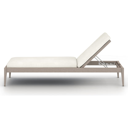 Sherwood Outdoor Chaise by Four Hands. Made from 100% olefin, solid fsc®-certified teak, 100% polypropylene in a coastal style.