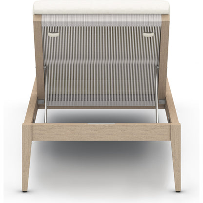 Sherwood Outdoor Chaise by Four Hands. Made from 100% olefin, solid fsc®-certified teak, 100% polypropylene in a coastal style.