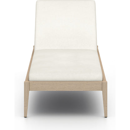 Sherwood Outdoor Chaise by Four Hands. Made from 100% olefin, solid fsc®-certified teak, 100% polypropylene in a coastal style.