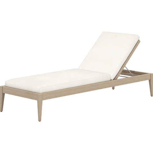 Sherwood Outdoor Chaise by Four Hands. Made from 100% olefin, solid fsc®-certified teak, 100% polypropylene in a coastal style.