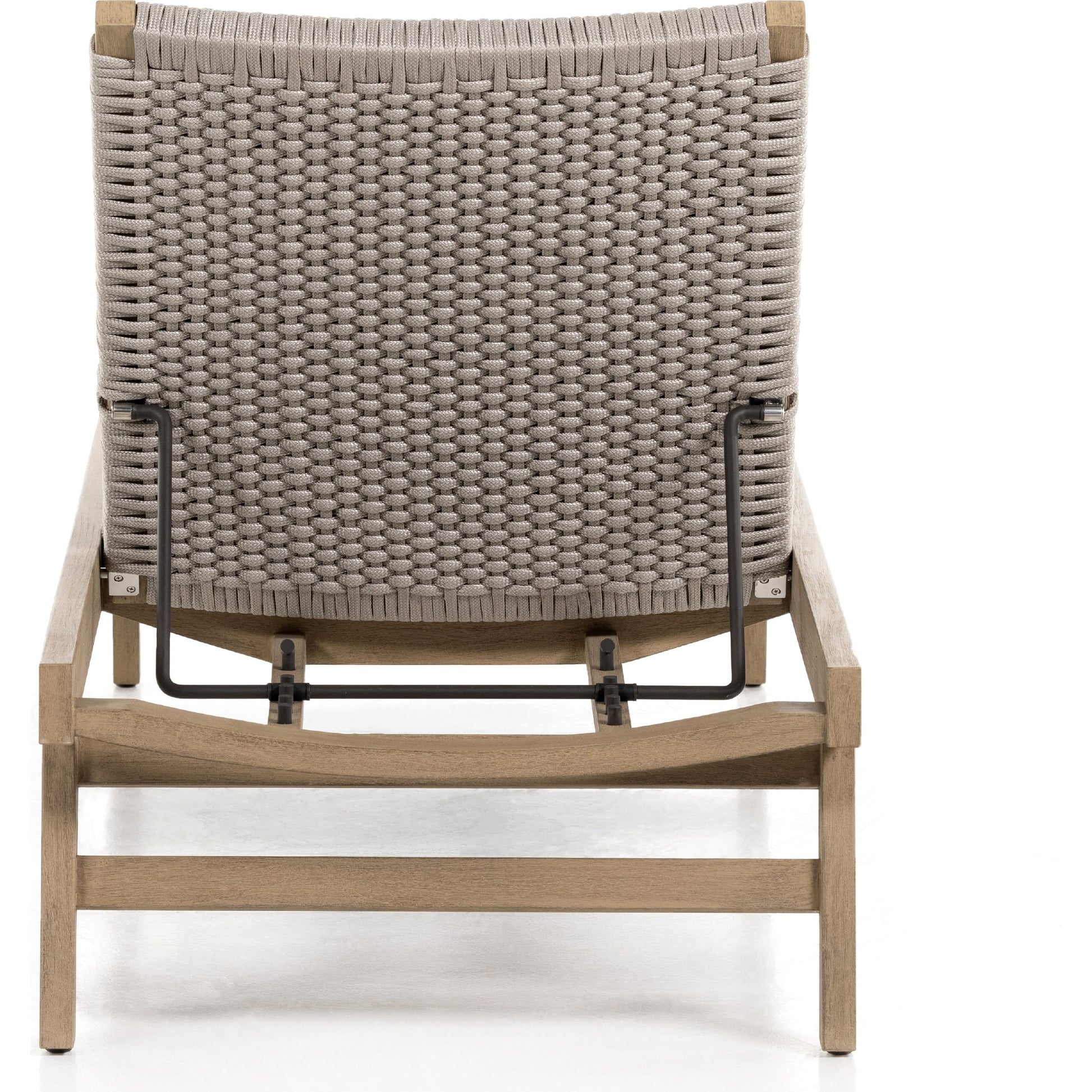 Delano Outdoor Chaise by Four Hands. Made from solid fsc®-certified teak, 100% polypropylene, stainless steel in a coastal style.