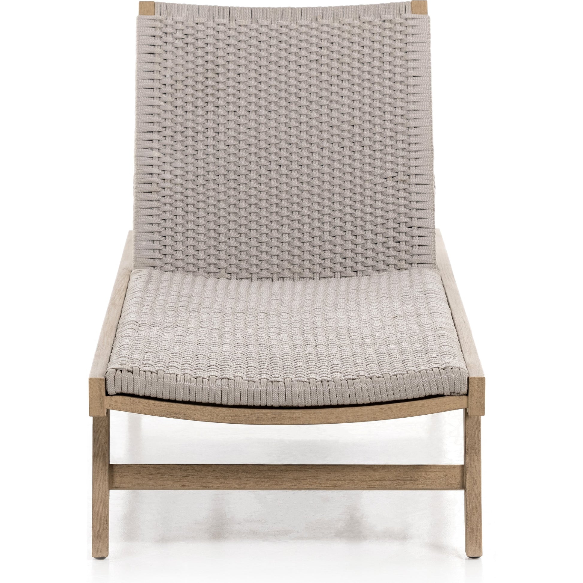Delano Outdoor Chaise by Four Hands. Made from solid fsc®-certified teak, 100% polypropylene, stainless steel in a coastal style.