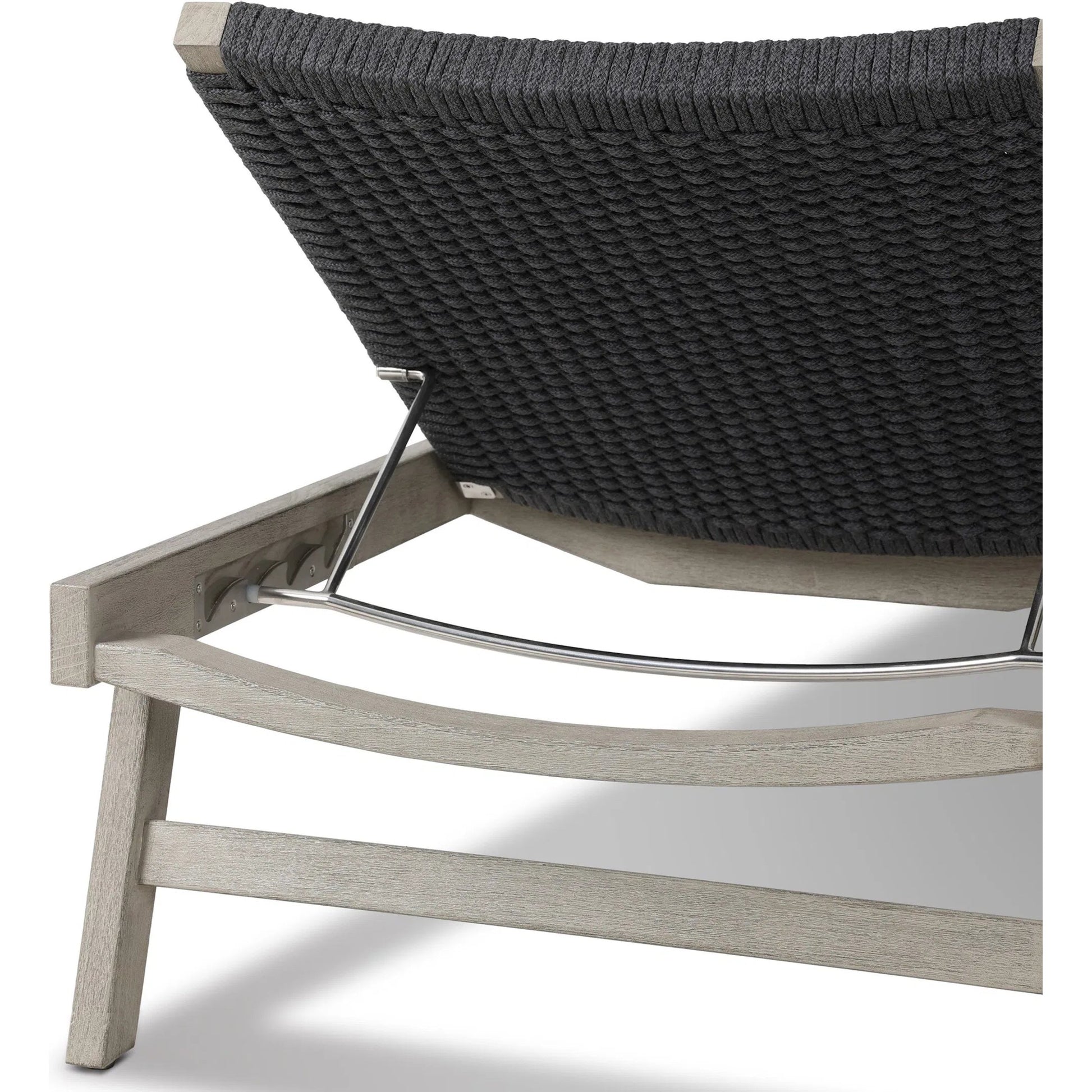 Delano Outdoor Chaise by Four Hands. Made from solid fsc®-certified teak, 100% polypropylene, stainless steel in a coastal style.