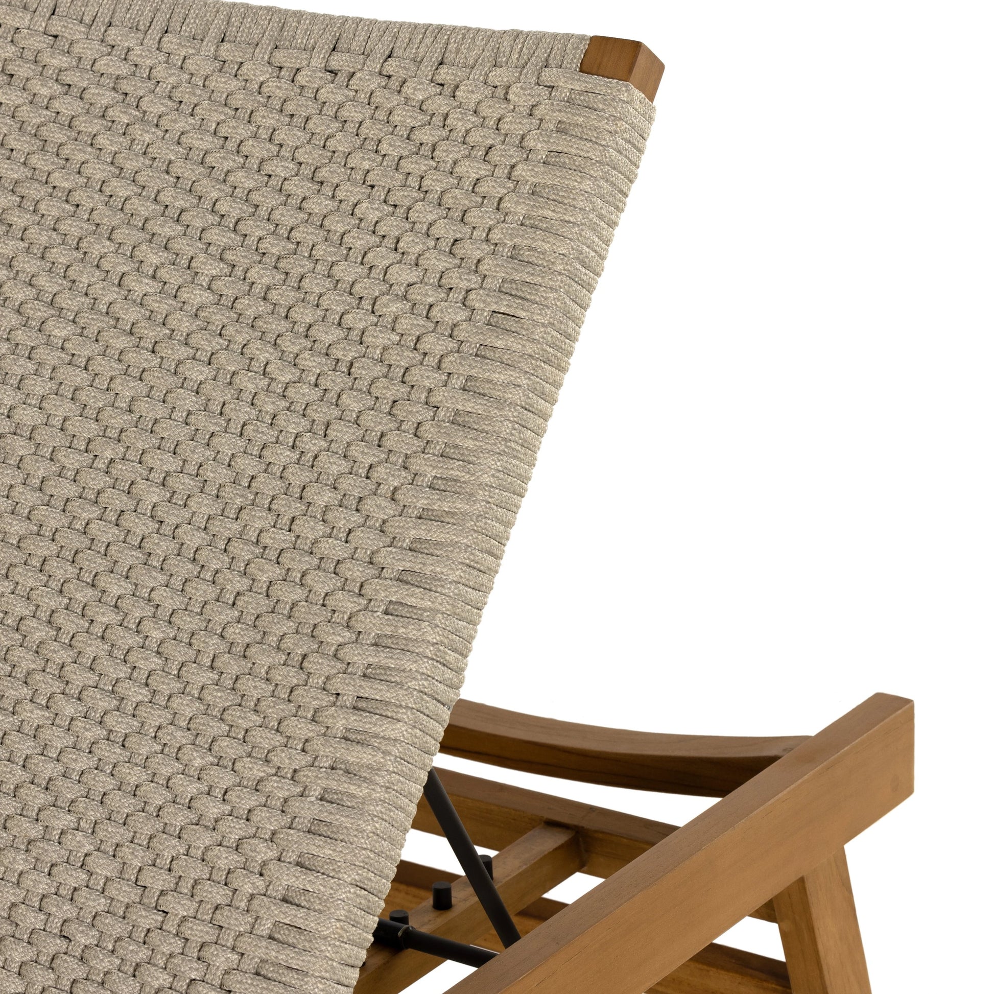 Delano Outdoor Chaise by Four Hands. Made from solid fsc®-certified teak, 100% polypropylene, stainless steel in a coastal style.