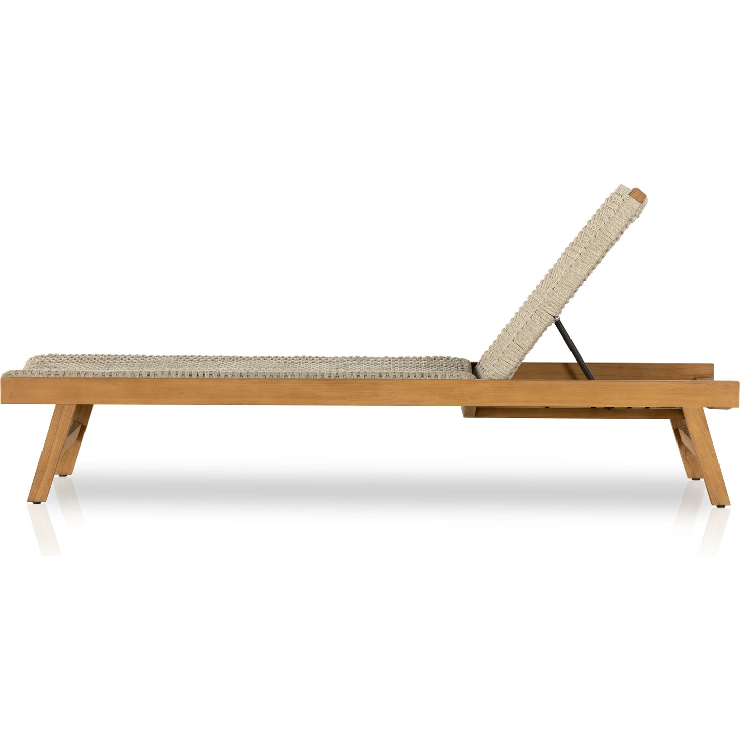 024 SI-1977243 | Additional Silo | Delano Outdoor Chaise by Four Hands. Made from solid fsc®-certified teak, 100% polypropylene, stainless steel in a coastal style.