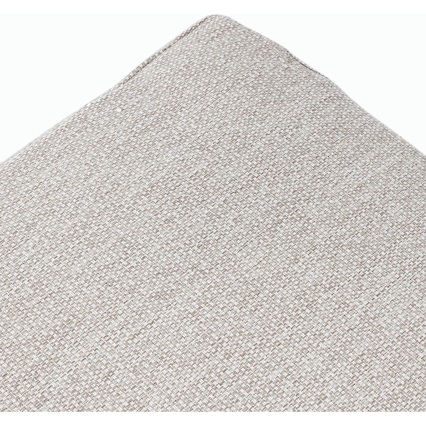 014 SI-2158128 | Closeup | Culver Outdoor Ottoman by Four Hands in faye sand. Made from 100% olefin, solid fsc®-certified teak, 91% polyurethane foam pad, 9% polyester fiber batting in a modern style.