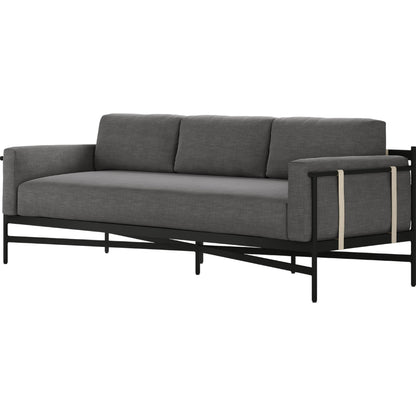 Hearst 99" Outdoor Sofa by Four Hands in bronze. Made from 100% olefin, aluminum, 100% polypropylene in a modern style.