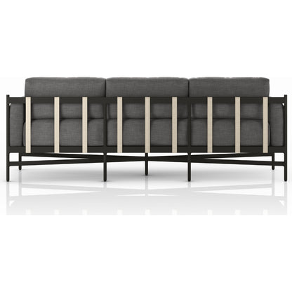Hearst 99" Outdoor Sofa by Four Hands in bronze. Made from 100% olefin, aluminum, 100% polypropylene in a modern style.